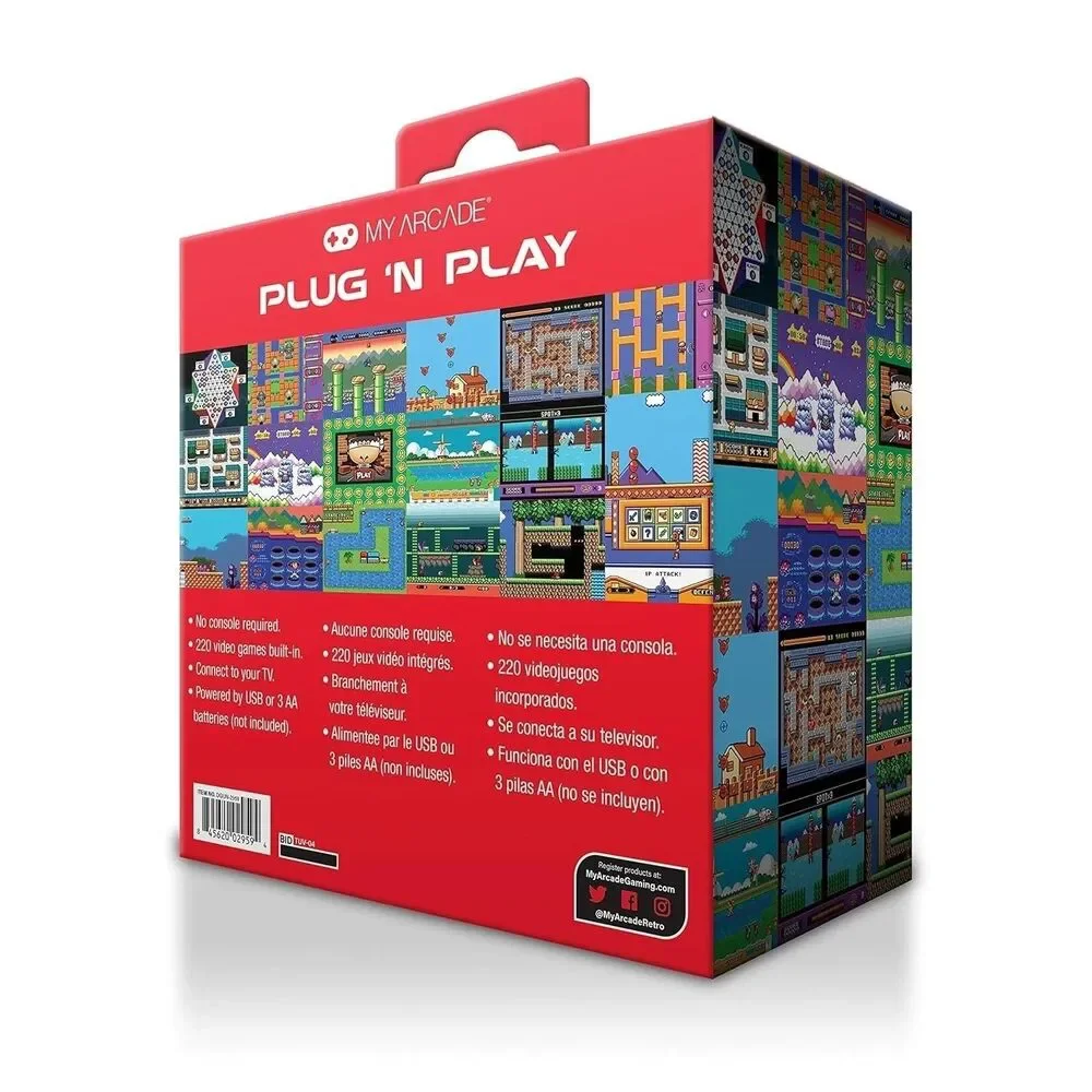 My Arcade Plug N Play TV Game Console: 220 Retro Style Games -